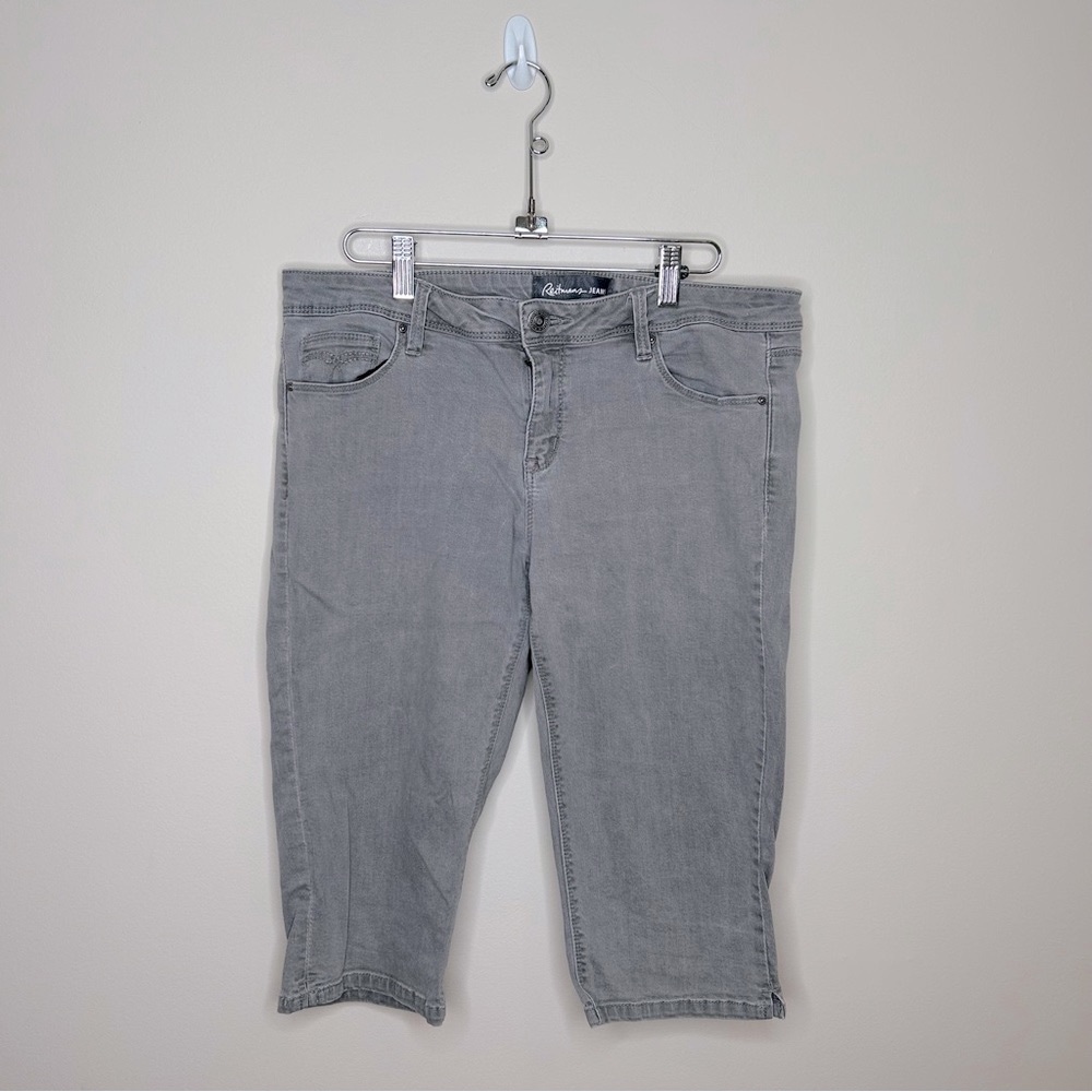 Reitmans Jean Shorts Grey Size 12 Petite Long Line
